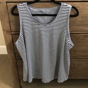 J. Jill Blue Striped Tank, Size XL, NWT